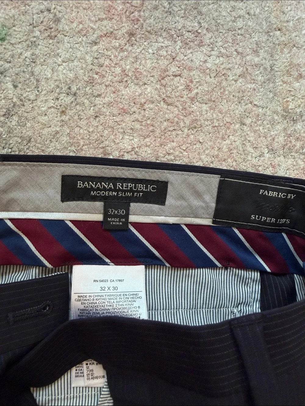 Banana Republic Men's Black Pinstripe Dress Pants